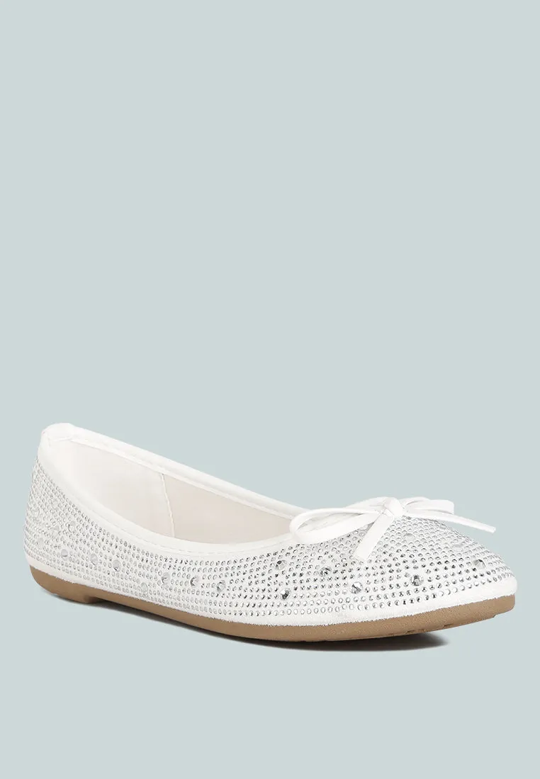 Hosana Rhinestones And Stud Embellished Ballet Flats by London Rag