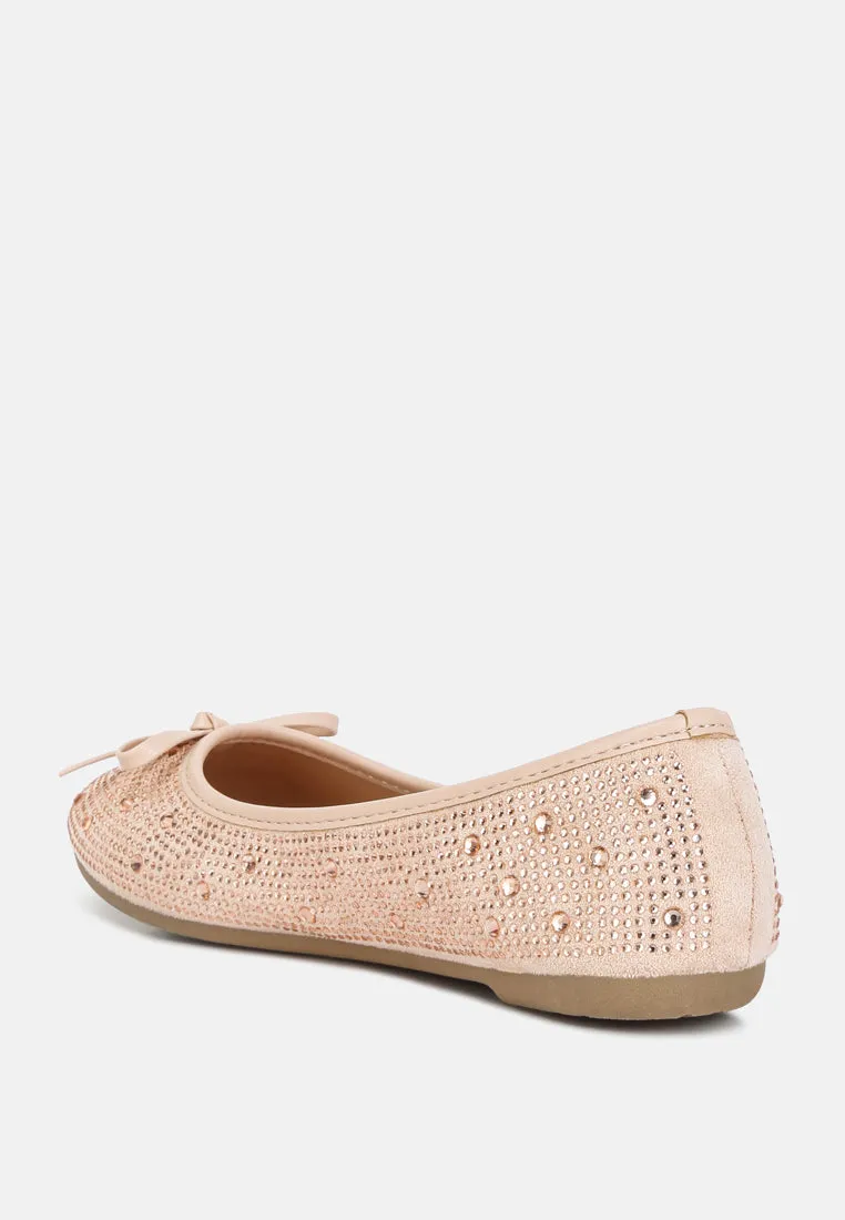 Hosana Rhinestones And Stud Embellished Ballet Flats by London Rag