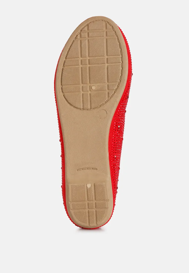 Hosana Rhinestones And Stud Embellished Ballet Flats by London Rag