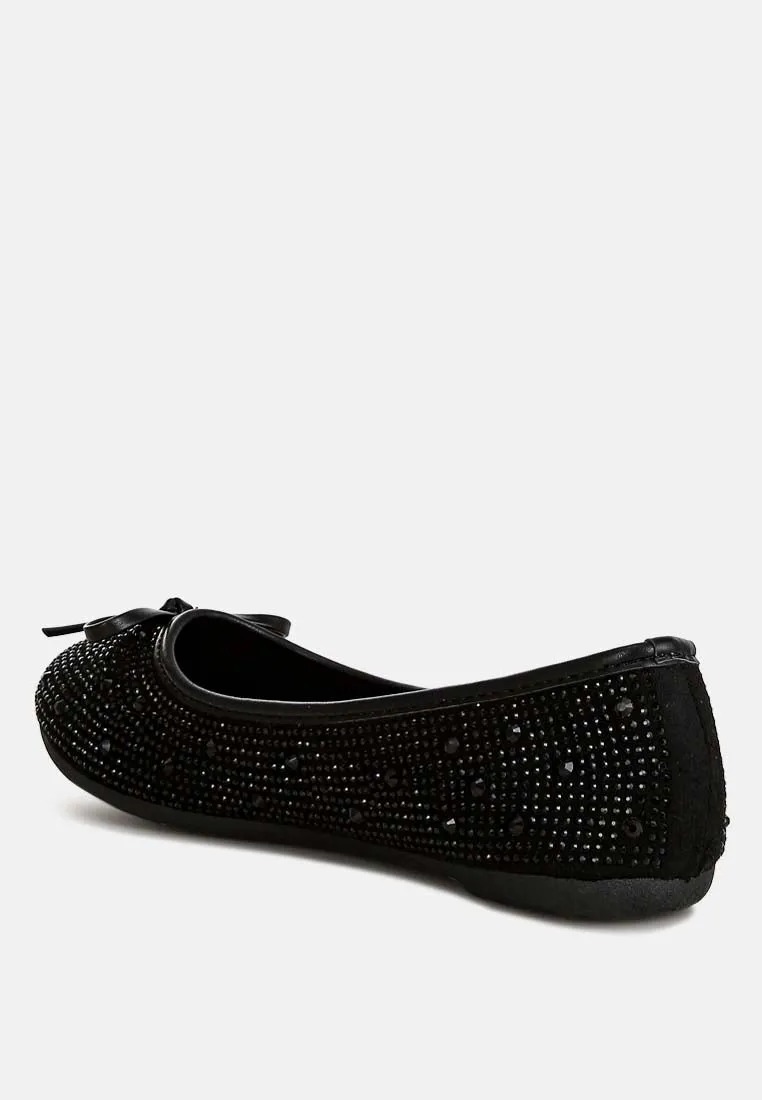 Hosana Rhinestones And Stud Embellished Ballet Flats by London Rag