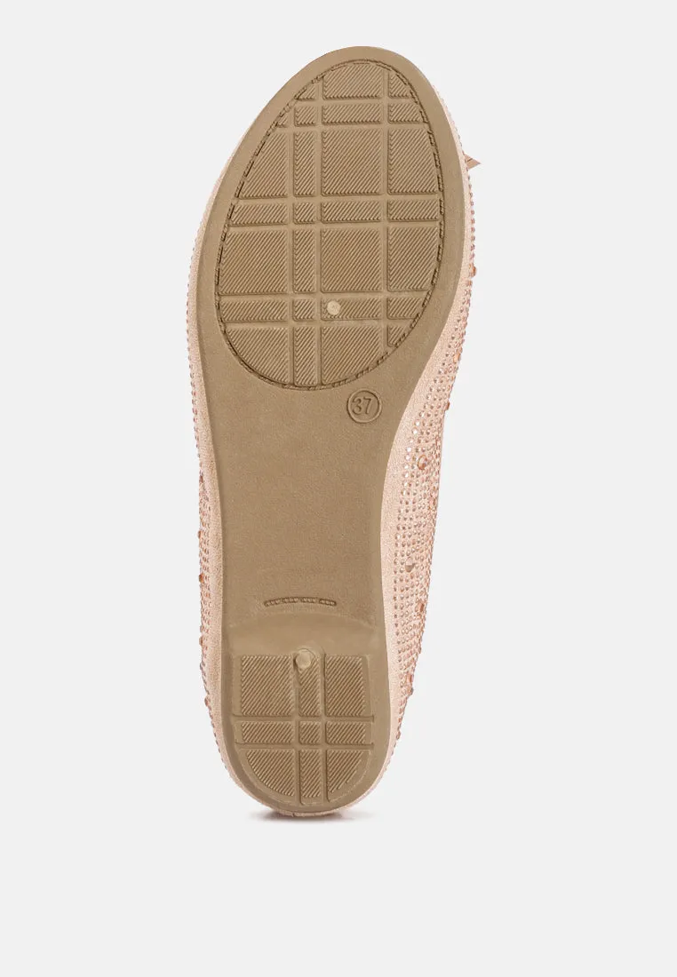 Hosana Rhinestones And Stud Embellished Ballet Flats by London Rag