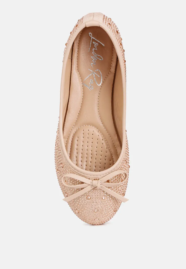 Hosana Rhinestones And Stud Embellished Ballet Flats by London Rag