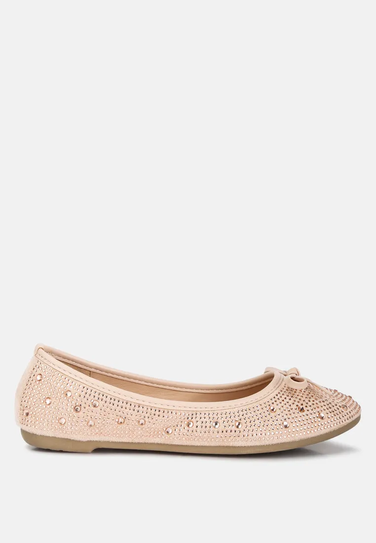 Hosana Rhinestones And Stud Embellished Ballet Flats by London Rag