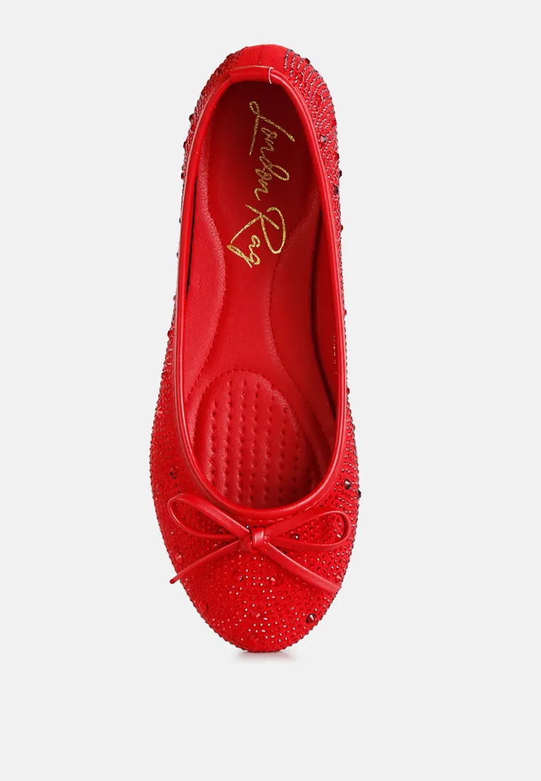 Hosana Rhinestones And Stud Embellished Ballet Flats by London Rag