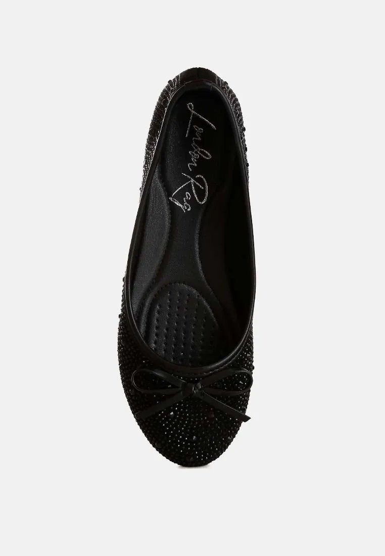 Hosana Rhinestones And Stud Embellished Ballet Flats by London Rag