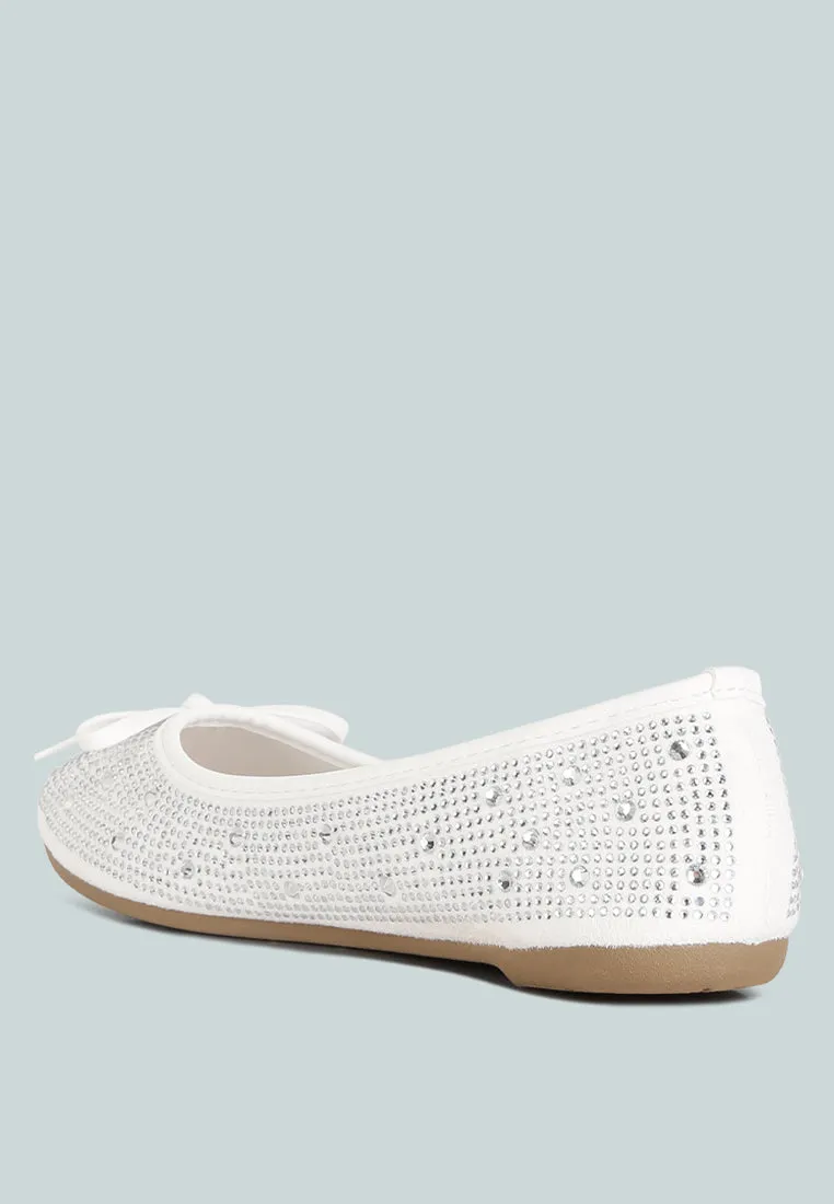 Hosana Rhinestones And Stud Embellished Ballet Flats by London Rag