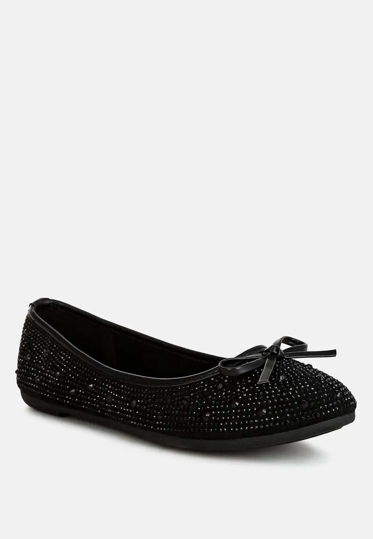 Hosana Rhinestones And Stud Embellished Ballet Flats by London Rag