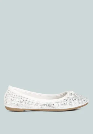 Hosana Rhinestones And Stud Embellished Ballet Flats by London Rag