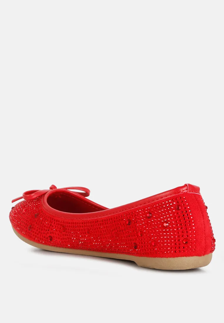 Hosana Rhinestones And Stud Embellished Ballet Flats by London Rag