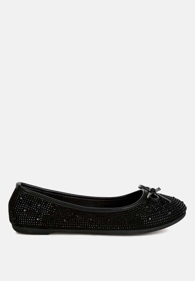 Hosana Rhinestones And Stud Embellished Ballet Flats by London Rag