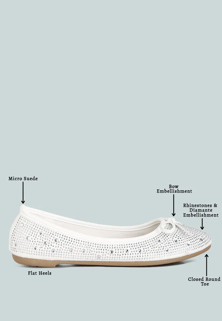 Hosana Rhinestones And Stud Embellished Ballet Flats by London Rag