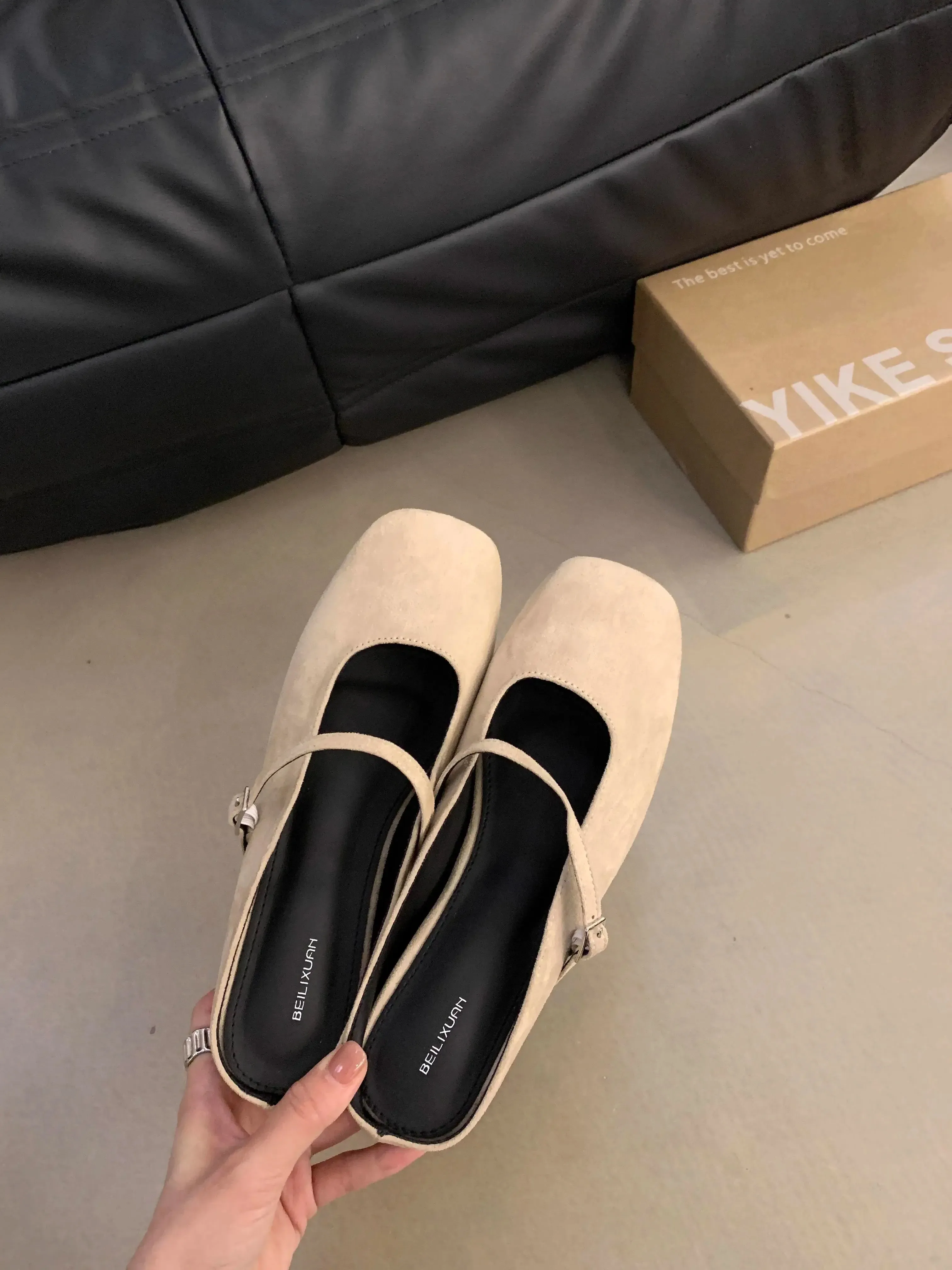 Joskaa Brand New Women Flats Round Toe Shallow Slip On Ladies Casual Ballet Shoes Soft Leather Eelgant Dress Shoes Mujer Size