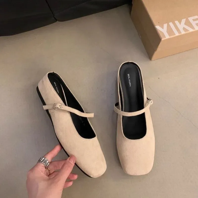 Joskaa Brand New Women Flats Round Toe Shallow Slip On Ladies Casual Ballet Shoes Soft Leather Eelgant Dress Shoes Mujer Size