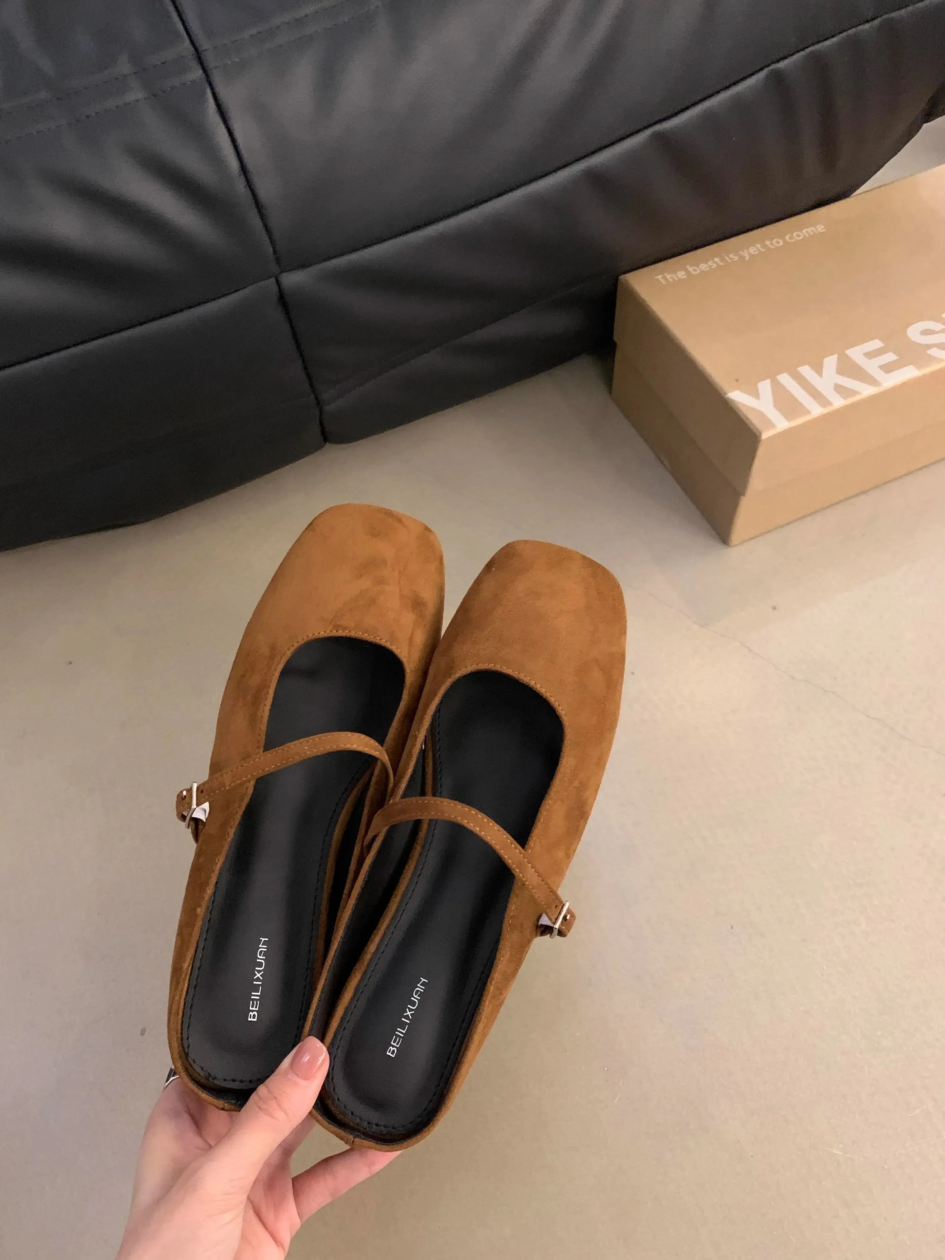 Joskaa Brand New Women Flats Round Toe Shallow Slip On Ladies Casual Ballet Shoes Soft Leather Eelgant Dress Shoes Mujer Size