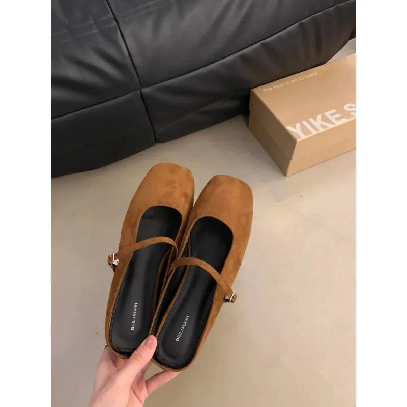 Joskaa Brand New Women Flats Round Toe Shallow Slip On Ladies Casual Ballet Shoes Soft Leather Eelgant Dress Shoes Mujer Size