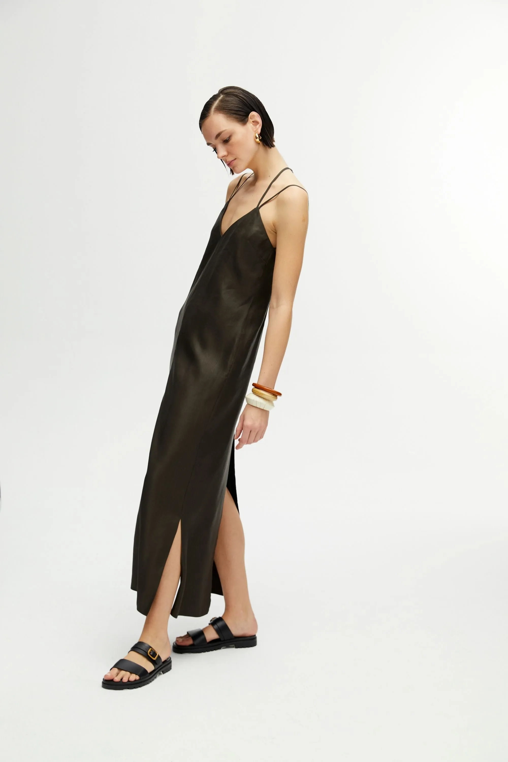 Khaki Strappy Dress