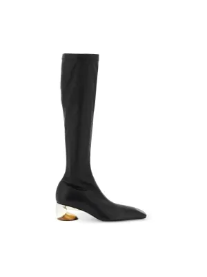 Knee-High Boots in Stretch Leather
