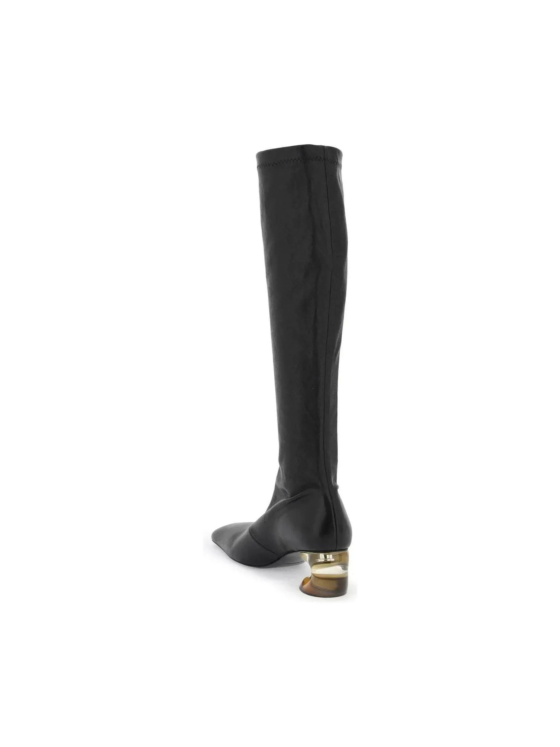 Knee-High Boots in Stretch Leather