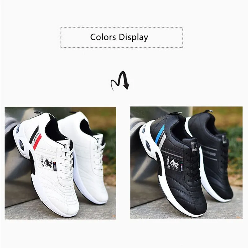 Large Size 38-47 Men&#39;s Running Shoes Fashion Air Cushion Sneakers Breathable Outdoor Sports Leather Shoes Non-Slip Male Sneakers