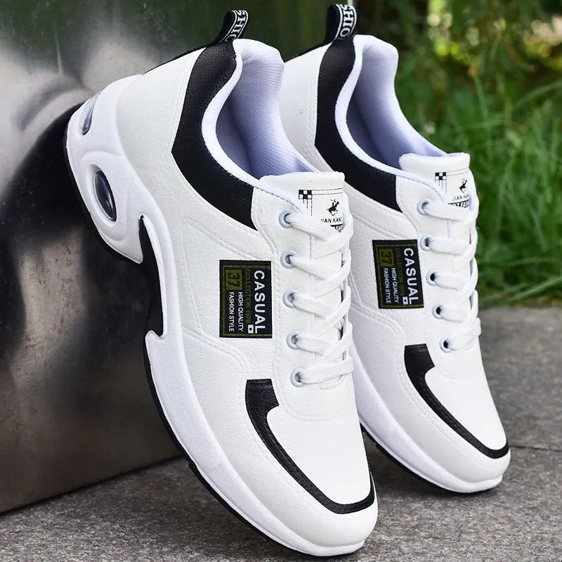 Large Size 38-47 Men&#39;s Running Shoes Fashion Air Cushion Sneakers Breathable Outdoor Sports Leather Shoes Non-Slip Male Sneakers