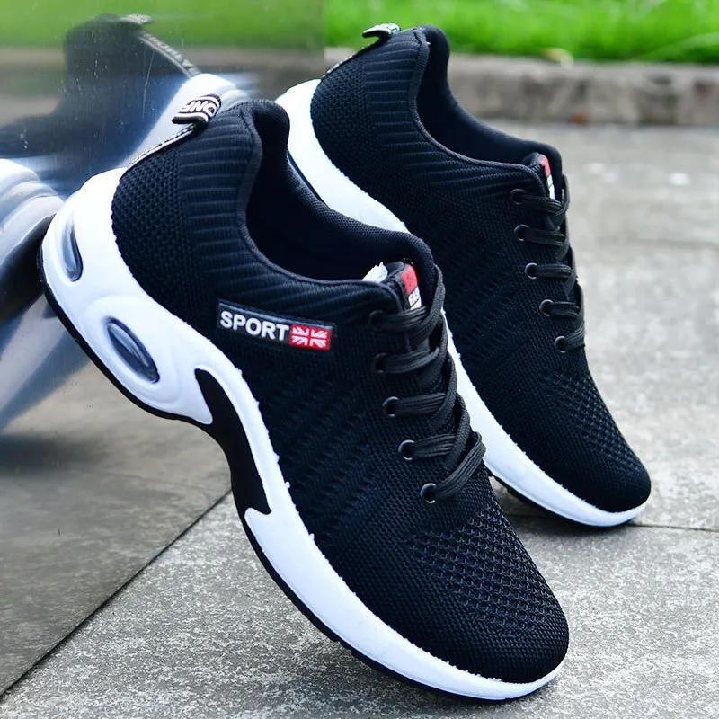 Large Size 38-47 Men&#39;s Running Shoes Fashion Air Cushion Sneakers Breathable Outdoor Sports Leather Shoes Non-Slip Male Sneakers