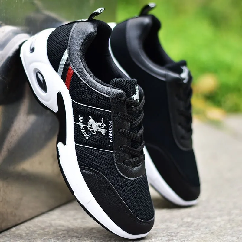 Large Size 38-47 Men&#39;s Running Shoes Fashion Air Cushion Sneakers Breathable Outdoor Sports Leather Shoes Non-Slip Male Sneakers