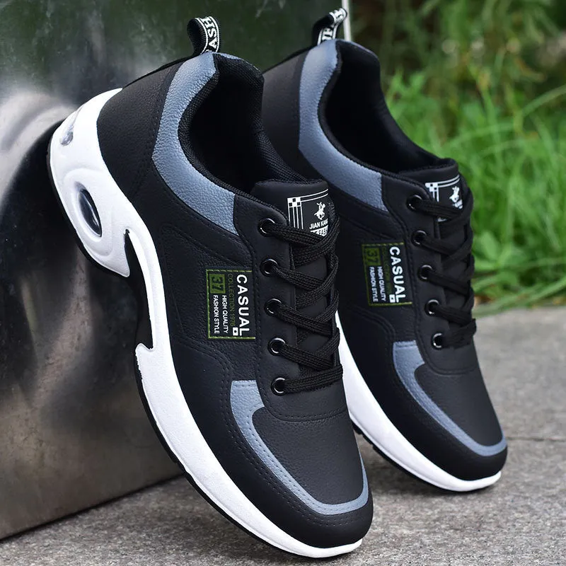 Large Size 38-47 Men&#39;s Running Shoes Fashion Air Cushion Sneakers Breathable Outdoor Sports Leather Shoes Non-Slip Male Sneakers