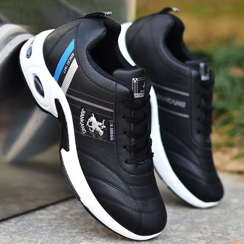 Large Size 38-47 Men&#39;s Running Shoes Fashion Air Cushion Sneakers Breathable Outdoor Sports Leather Shoes Non-Slip Male Sneakers