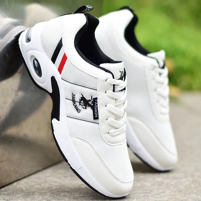 Large Size 38-47 Men&#39;s Running Shoes Fashion Air Cushion Sneakers Breathable Outdoor Sports Leather Shoes Non-Slip Male Sneakers