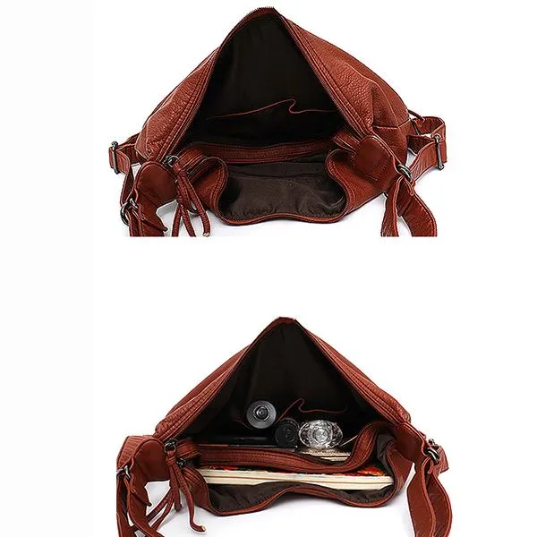 Large Soft Casual Women Bags School Backpack PU Leather Bag