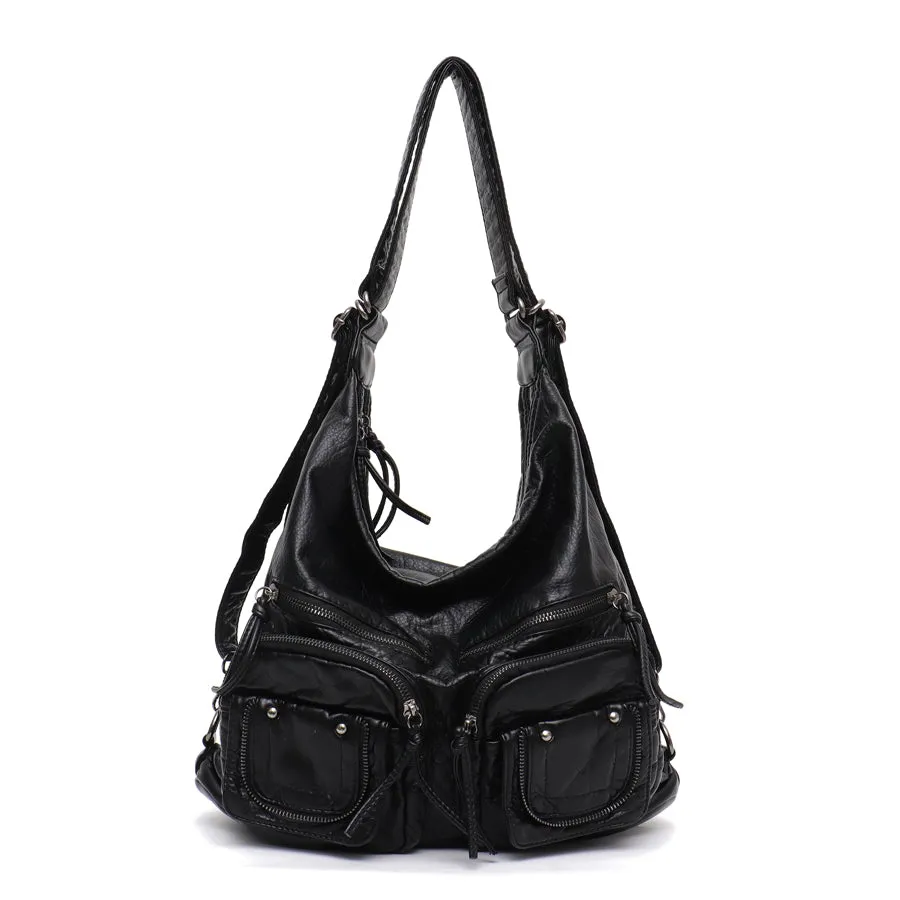 Large Soft Casual Women Bags School Backpack PU Leather Bag