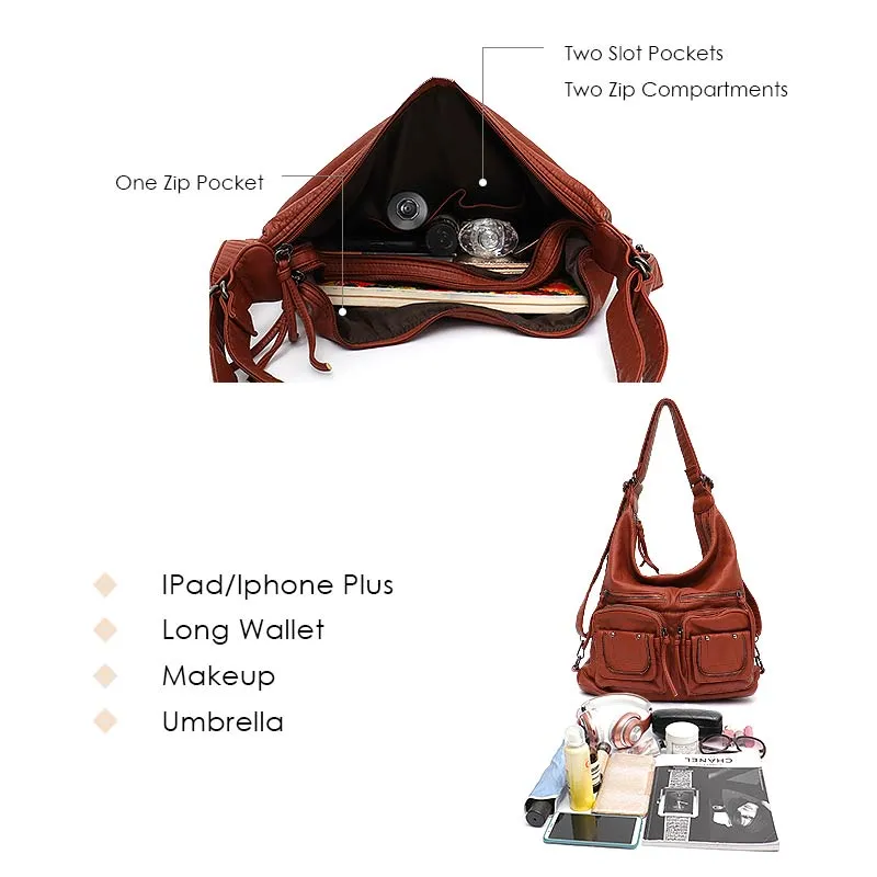 Large Soft Casual Women Bags School Backpack PU Leather Bag