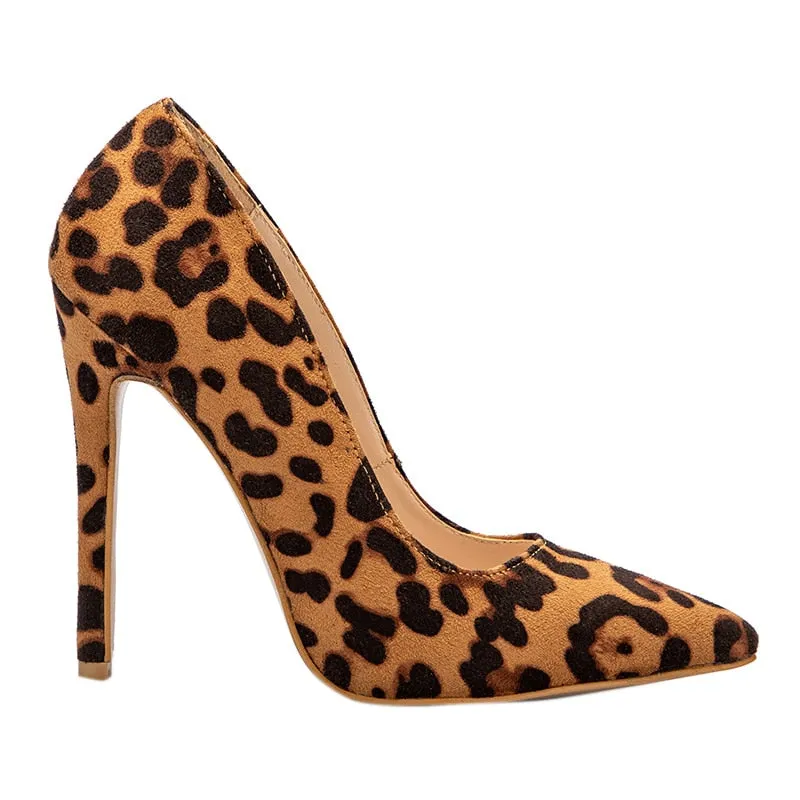 Leopard Print High Heel Stilettos crafted with Faux Fur