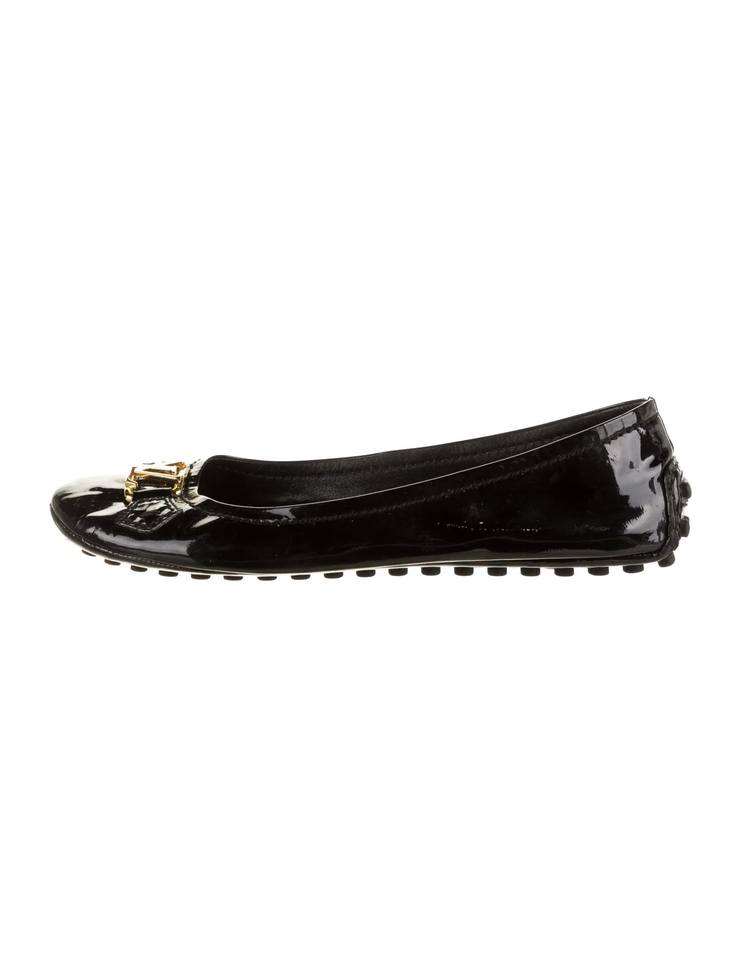 LOUIS VUITTON Patent Leather Ballet Flats Shoes Size 36 ladies
