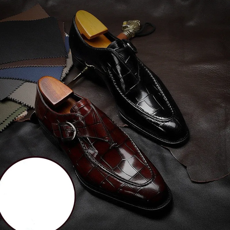 Men Leather Shoes Business Dress Suit Shoes Men Brand Bullock Genuine Leather Black Slipon Wedding Mens Shoes Phenkang