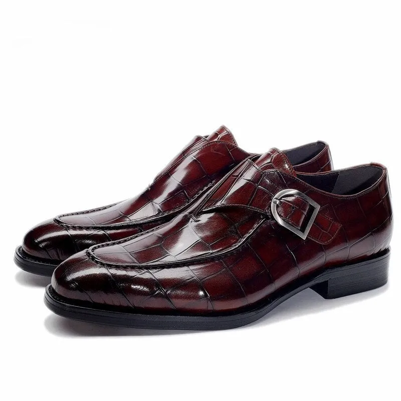 Men Leather Shoes Business Dress Suit Shoes Men Brand Bullock Genuine Leather Black Slipon Wedding Mens Shoes Phenkang