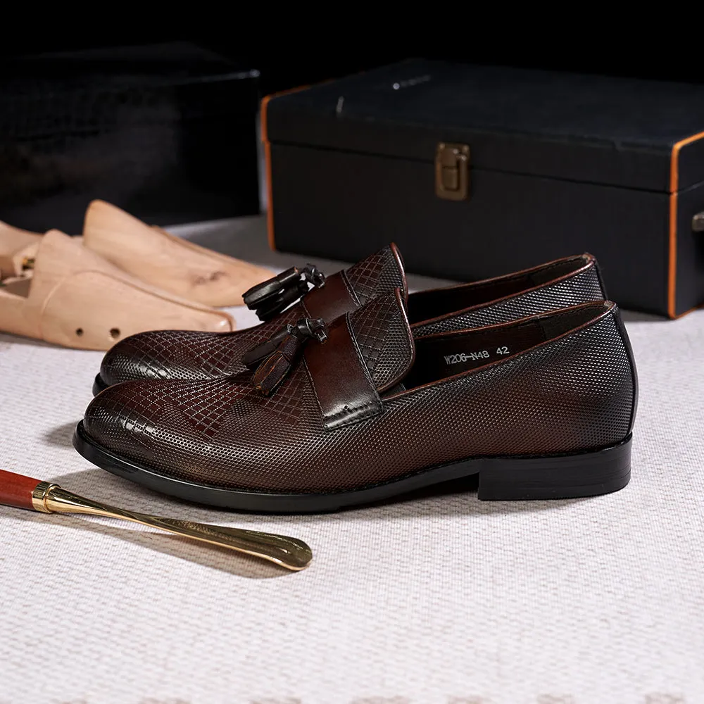 Men's Italian Style Genuine Leather Handmade Dress Loafers Shoes