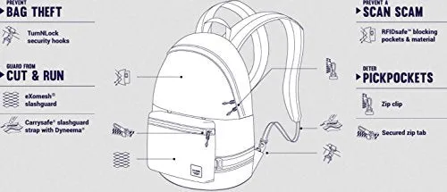 Pacsafe Slingsafe Lx400 Anti-Theft Backpack With Detachable Pocket, Tweed Grey