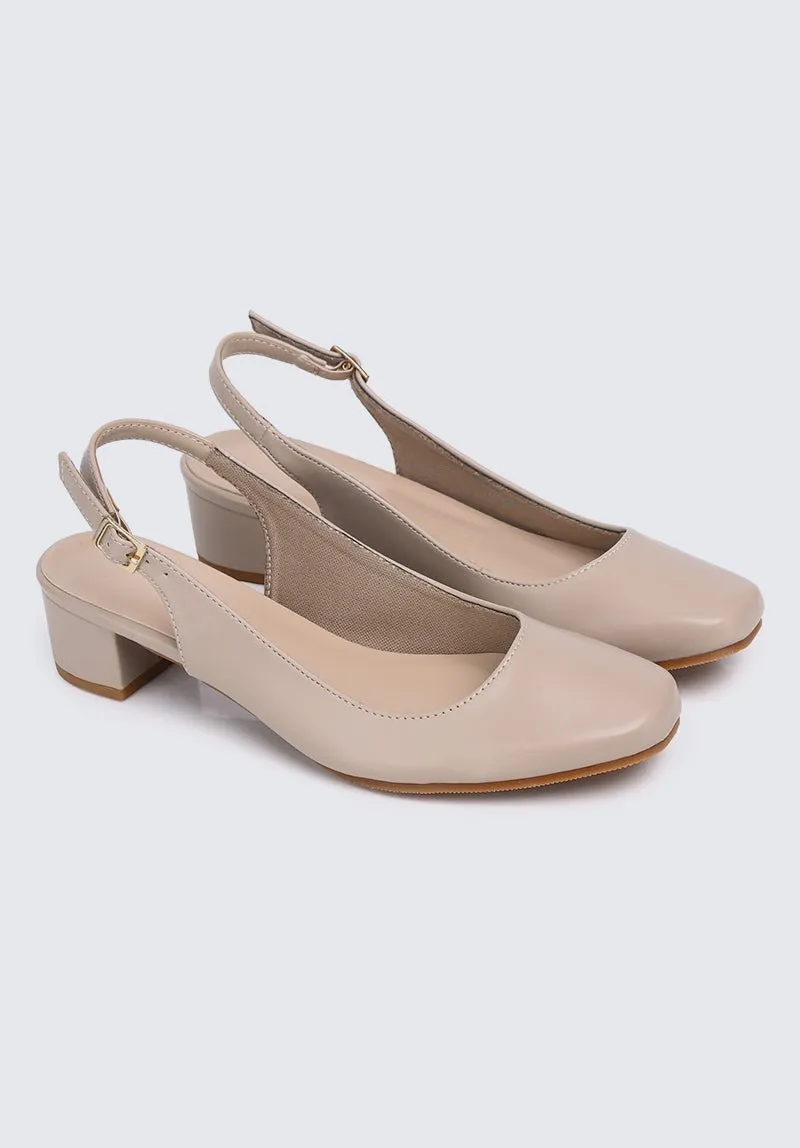 Palmer Comfy Heels In Almond