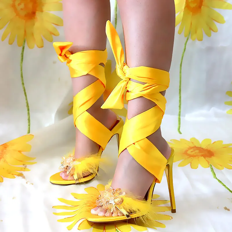Party Strap Embellished Open Toe High Heel Sandals