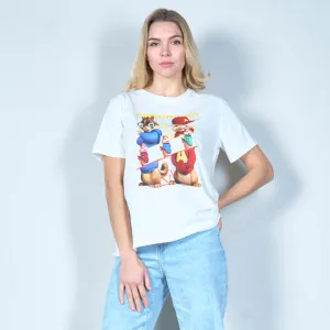 Playful chipmunk cartoon graphic tee wholesale