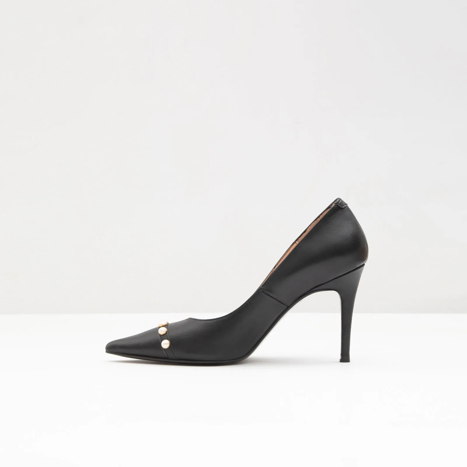 Potenza-TR real leather black woman heels