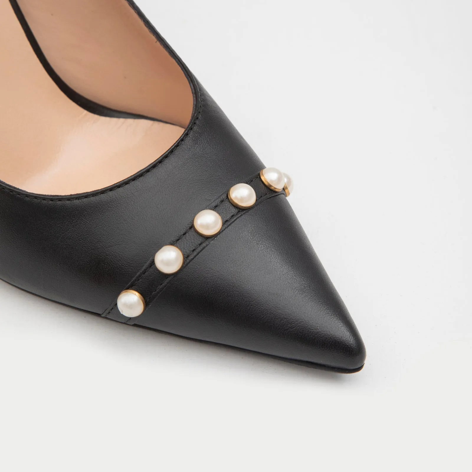 Potenza-TR real leather black woman heels