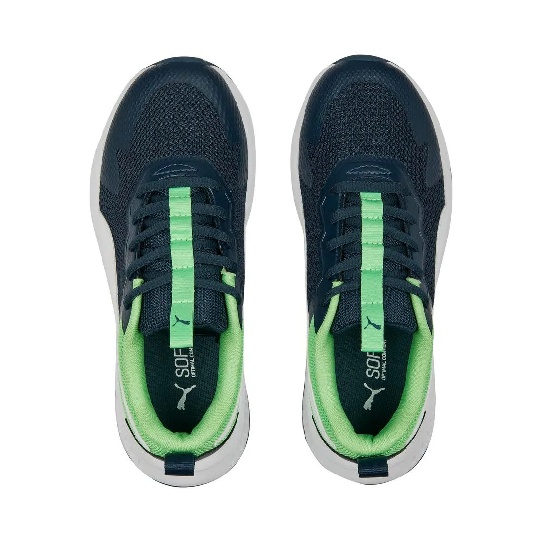 Puma Evolve Run Mesh Kid's Running Shoes - Dark Navy/Green