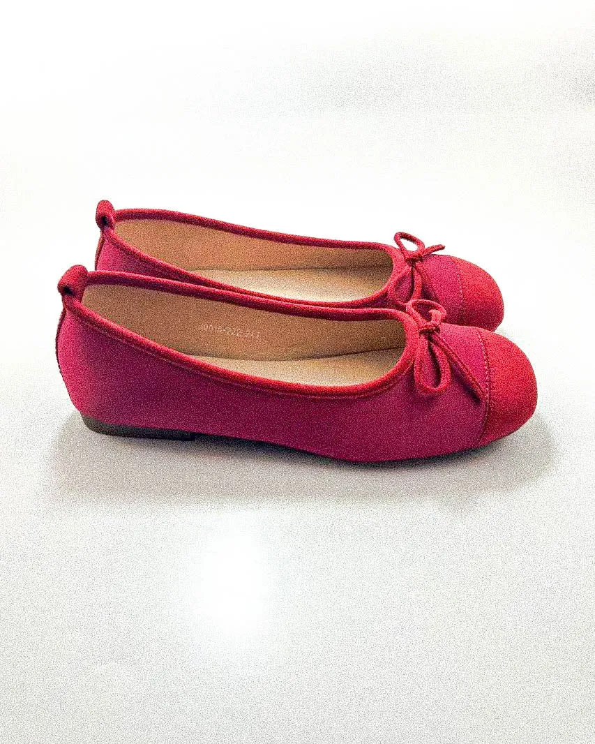 Round Toe Tie Bow Ballet Flats