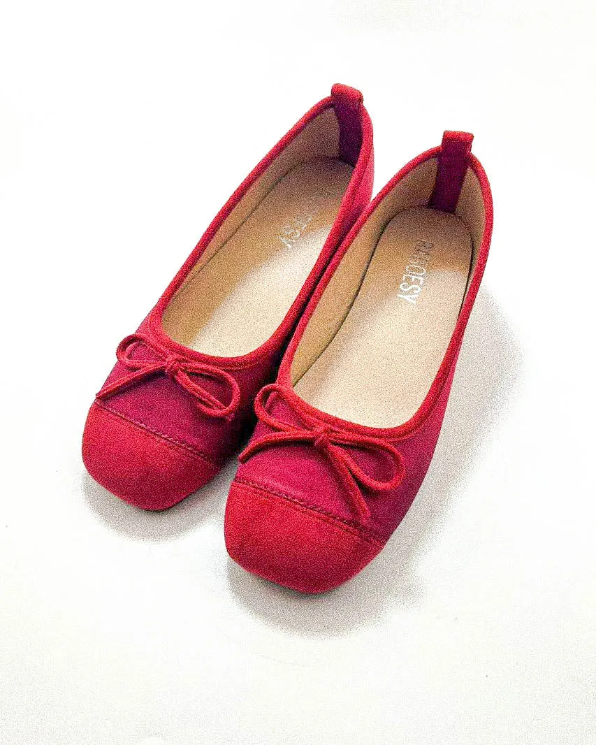 Round Toe Tie Bow Ballet Flats