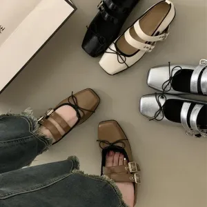 Sohiwoo Spring Autumn Women Ballet Flats Fashion Butterfly-knot Ladies Outdoor Dress Flats Female Ballerina Shoes
