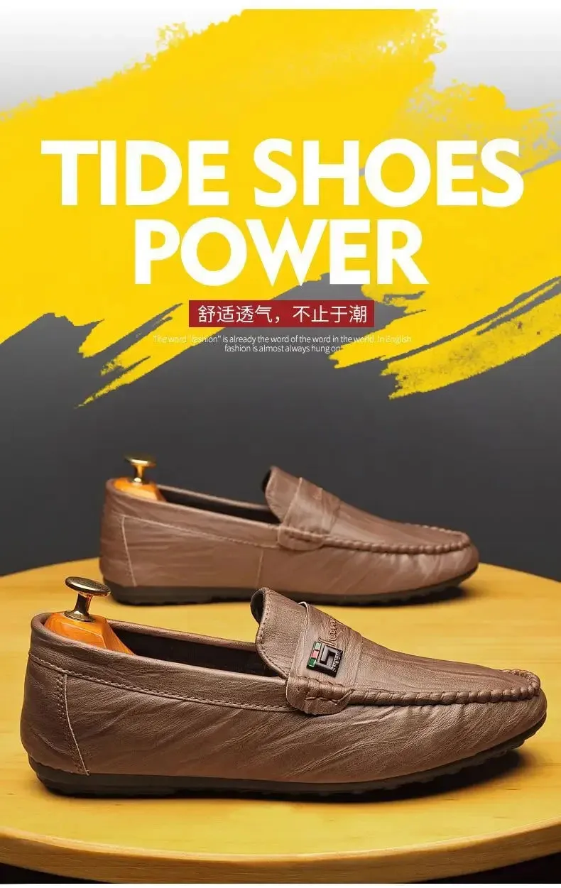 Spring Autumn Men Dress Shoes White Loafers Leather Casual Shoes Slip on Moccasin Shoes  Zapatos Casuales Designer Loafers Men