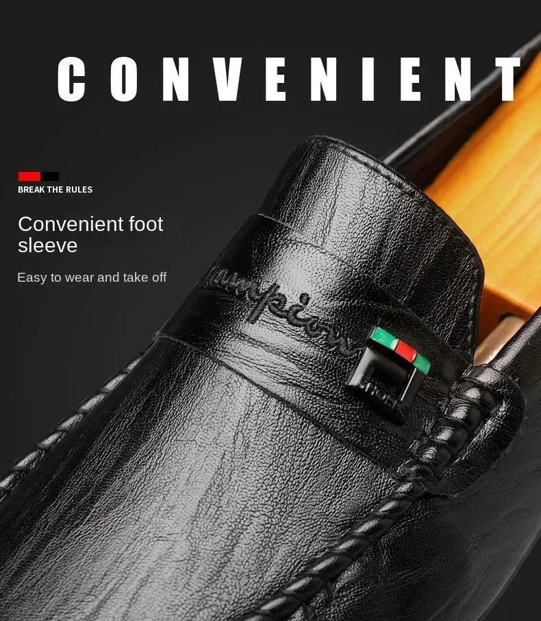 Spring Autumn Men Dress Shoes White Loafers Leather Casual Shoes Slip on Moccasin Shoes  Zapatos Casuales Designer Loafers Men