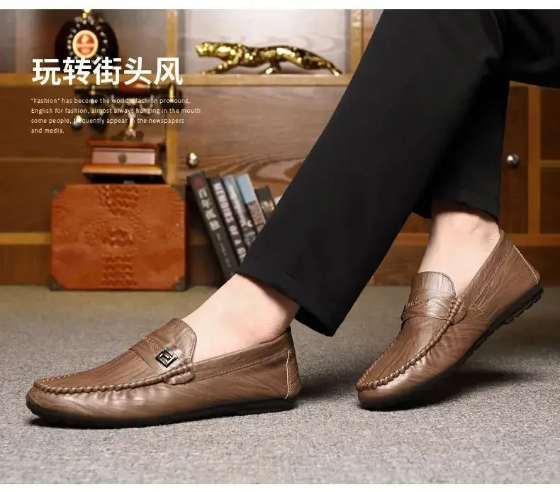 Spring Autumn Men Dress Shoes White Loafers Leather Casual Shoes Slip on Moccasin Shoes  Zapatos Casuales Designer Loafers Men